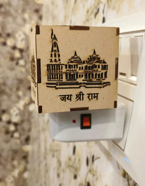 RAM MANDIR WOODEN NIGHT LAMP