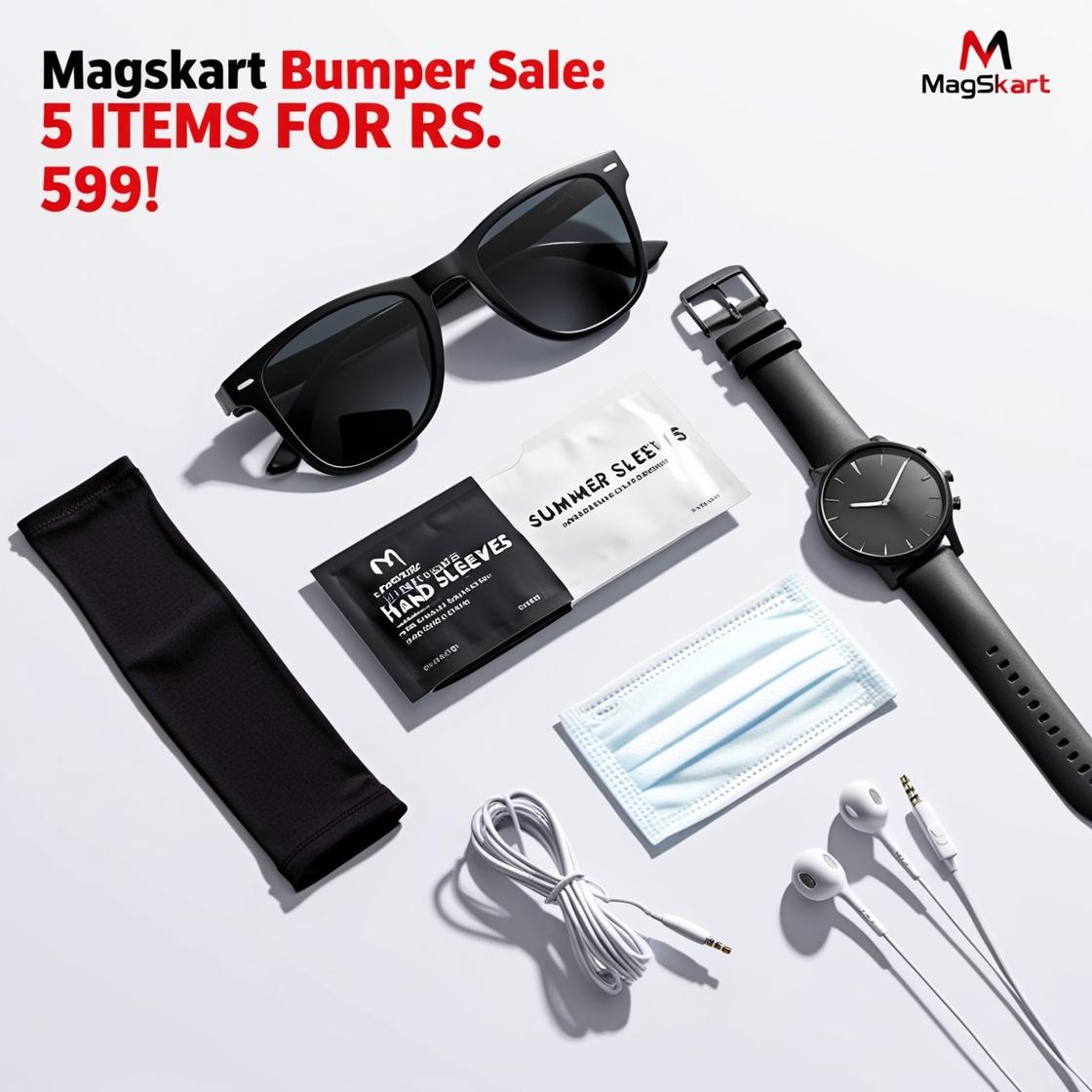 Trendy Men’s Black Sunglasses + FREE Watch, Sleeves, Face Mask & Handfree